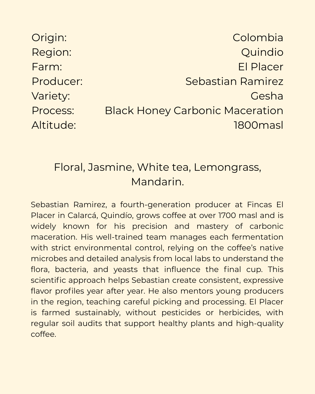 Colombia, El Placer, Gesha