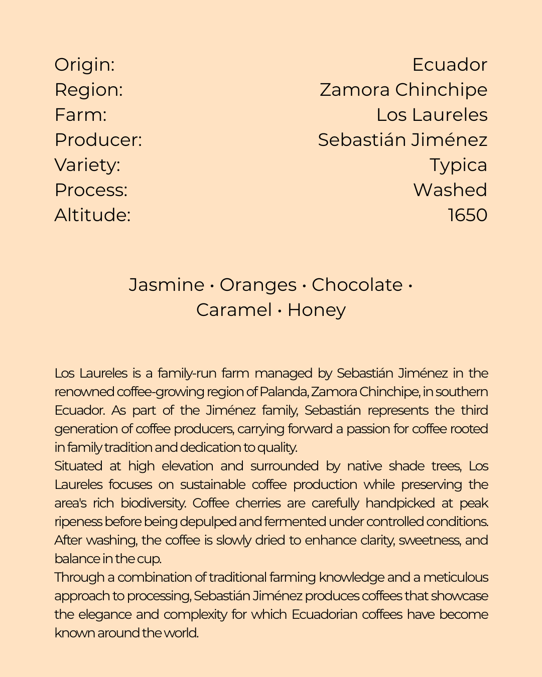 Ecuador, Los Laureles, Typica