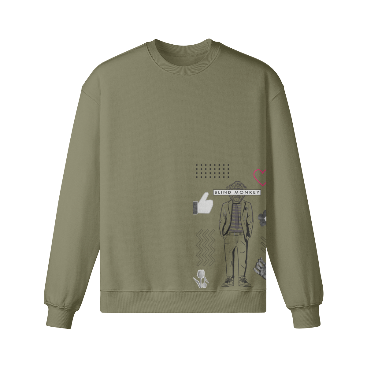 Blind Monkey Oversize Sweatshirt – Effortless Style, Unique Touch